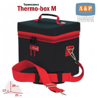 Термосумка "Thermo-box" (Термо-бокс). Размер М. Цвет: черный с красной окантовкой.
