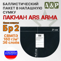 Баллистический пакет в напашную сумку Пакман от Ars Arma. Класс защитной структуры Бр 2.
