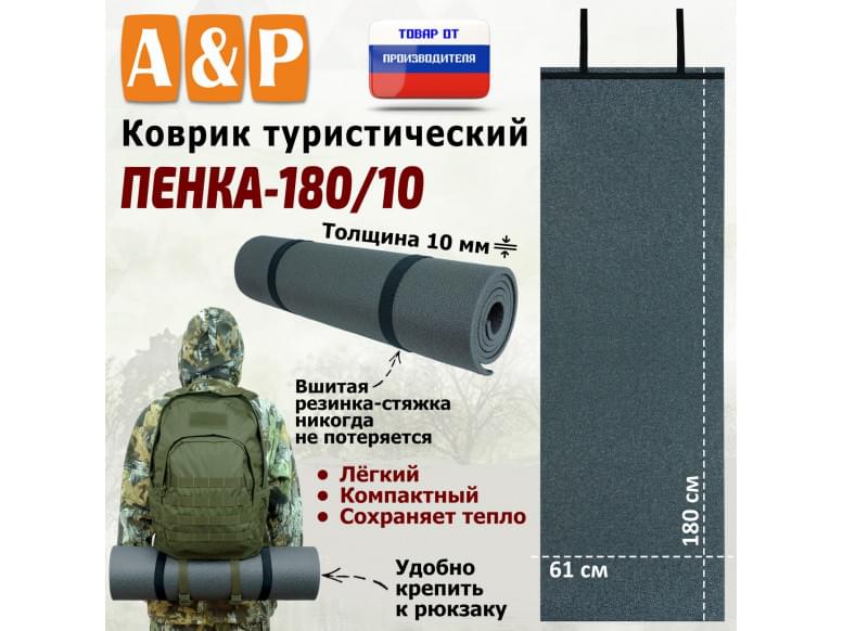 Коврик туристический "Пенка-180/10".