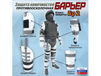 Комплект противоосколочной защиты "Барьер". Класс защиты Бр 2. Цвет: снег.