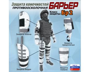 Комплект противоосколочной защиты "Барьер". Класс защиты Бр 2. Цвет: снег.