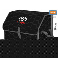 Органайзер-саквояж "Союз" в багажник Toyota (Тойота), размер L. Цвет: черный с серой прострочкой Соты.